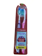 Colgate Plus Toothbrush Twin Pack, Full Head Medium