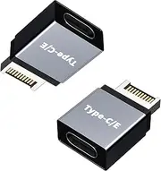 tunghey 2Pack USB C Front Panel Adapter, 10Gbps Type E to USB C Adapter Converter, High Speed 3.1 USB Type-E Male to USB3.1 Type-C Female Motherboard Internal Adapter for Computer