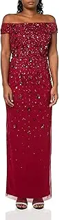 Adrianna Papell Women's Off Shoulder Beaded Dress