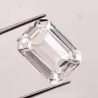 10x16 MM Natural White Ceylon Sapphire Emerald Cut Loose Gemstone GIT Certified