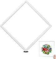 Square Embroidery Frame,White Plastic Quilting Hoops,Quilting Needlepoint Tool,Square Embroidery Frame,Reusable Cross Stitch Snap Frames,Multifunctional Plastic Quilting Hoops for Needlepoint (20.3 x 20.3cm)