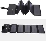High Efficiency Solar Panel Smart Phone Power Supply Charger USB Solar Panel Charger, Solar Panel Charger, for Mobile Phone AndroidOS Phone(Black)