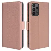 For Samsung Galaxy A72 4G/5G Genuine Cow Leather Wallet Stand Cover Litchi Texture Phone Flip Case