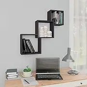 Cube Wall Shelves High Gloss Grey 68x15x68 cm Storage Display Organizer Home Decor