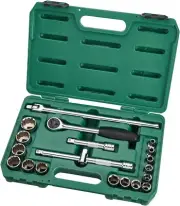 SATA 20 Pc. 1/2” Dr. 6 & 12 Point SAE Socket Set 5/16" to 1-1/4" W. Breaker Bar