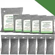 FLSEPAMB Bamboo Activated Charcoal Air Purifying Bags, 11 Pack, Charcoal Bags Odour Eliminator, Nature Fresher Charcoal Odor Absorber Bags, Charcoal Odor Absorber for Home, Car, Closet, Shoe, Car