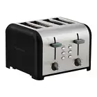 KENMORE 4-Slice Wide Slot Toaster Black/Stainless Steel Crumb Tray 1400-Watt