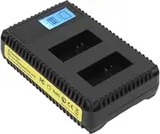 AHDBT-201/301 Dual Slot Battery Charger with LCD Display and USB Cable, Six Protections, Input Micro USB 5V/2A, Output 4.2V/0.6A