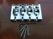 NEW Hipshot 4-String A Style Aluminum Bass Bridge, CHROME - CHOOSE YOUR SPACING!