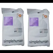 2 SimpleHuman Type H Trash Bags for 30-35L Cans 8-9 U.S. Gallons 40 Bags total