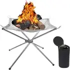 Portable Bonfire Campfire Fire Pit Collapsing Stainless Steel Mesh5926