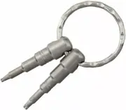 LionSTEEL TRE Keyring Torx Bits Stainless Construction With Torx T6 and T8 Bits