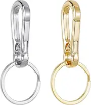 KAGNAL 2Pcs Metal Keychains Keyring Key Chain Ring Clip Holder Organizer for Home Car Keys Key Finder Women Men, Gold and Silver