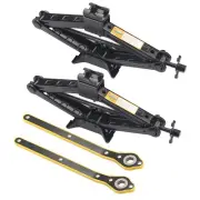 2 Set 2 Ton Scissor Jack for Car, with Hand Crank Portable Repair Tool Rust-R...