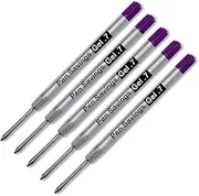 [Pen Savings] 5 Pack, Gel Pen Refills Compatible with Parker Ballpoint Pens.7mm, Smooth Writing, Frictionless Flow (Bulk Packed) (Purple)