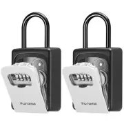 Puroma Lock Box, Large Key Lock Box Resettable Combination Code Lockbox, Port...