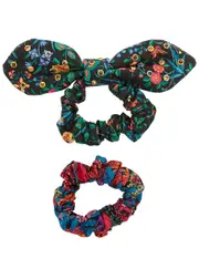 Lele Sadoughi X Liberty of London Printed Scrunchies - set of two - Black One Size