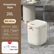 Smart Bathroom Trash Can Automatic Bagging Electronic Trash White Touchless 15L