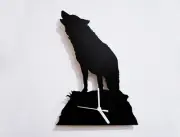Howling Wolf Silhouette - Wall Clock