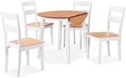 Generic Dining Set 5 Pieces MDF and Rubberwood White