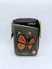 Chala Monarch Butterfly Faux Leather Wallet Crossbody Bag (Olive) NWT