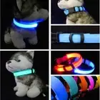LED DOG Pet COLLAR High Visibility LIGHT UP Nylon Flashing Safety Adjustable Tag