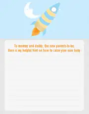 Rocket ship - Baby Shower Notes of Advice for Mom - Set of 12
