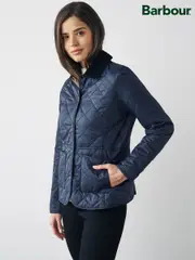 Barbour® Navy Deveron Diamond Quilt Lightweight Jacket (757420) | $315