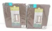Home Expression Cassidy Curtains 50x63" Room Darkening Rod Pocket Dark Mocha NEW