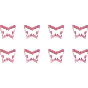 8x R&M Butterfly Cookie Cutter Polyresin Coated Steel Baking Mould 8cm Pink