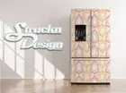 Orange Pink Line Shape Pattern Fridge Freezer Wrap Side Door Vinyl Decal