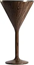 Newport Stemware Collection Premium Vacuum Insulated Stainless Steel Martini Glasses, Lightweight Margarita Glasses, Unbreakable & Drinks Stay Cold, Non-Slip Base, Cocktail Glasses, 8oz, Dark Walnut