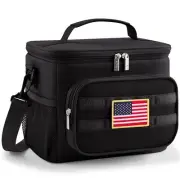 Tactical Lunch Box for Men, Insulated Lunch Bag, 9L 12Can, Black