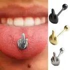 Ear Stud Piercing Tongue Barbell Middle Finger Ear Studs Nose Septum Ring