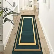 Green Gold Runner Rug for Hallway Hall Stairs Corner 1m 1.5m 2m 2.5m 3m 3.5m 4m 4.5m 5m 5.5m 6m Long Rug Runner with Rubber Backing Non Slip Washable Floor Runner Carpet (Size : 2ft×19.7ft/60×600cm)