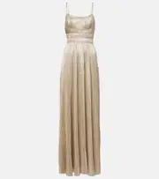 [Ulla Johnson] Ulla Johnson Reine plissé satin gown AU 16 gold