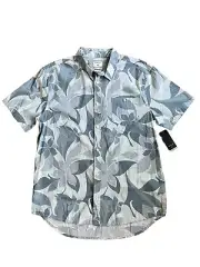Quicksilver Mens Shirt Stretch Hawaiian XL Modern Fit Foral Plant Leaves W/tag