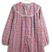 Lanz Salzburg Women’s Nightgown Tyrolean Long Flannel Cottagecore Pjs Pajamas