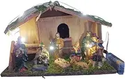 Christmas Nativity Scene Sets Decor | Nativity Set with LED Lights | Christmas Nativity Scene Decor | 3D Wooden Rustic Nativity Scene Shaped | Christmas Nativity Scene for Christmas Outdoor Indoor