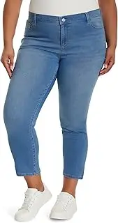 [Gloria Vanderbilt] Women's Cali 5-Pocket High Rise Straight Leg Ankle Standard, Borgo Whiskers, 24 Plus