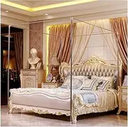 Stainless Steel Bed Canopy e, Mosquito Net Bracket 4 Corners Bed Post, Thicken Spiral Pattern Bed Stand(Color : 22Mm 1.8X2.2M Bed)