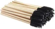 MyAoKuE-UP 100 Pack Bamboo Handle Mascara Wands Disposable Eyelash Brushes Lash Extension Tool, Black