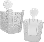 Gogogmee 2Pcs Wipe Holder for Bathroom No Drill Suction Cup Tissue Dispenser Stylish Wall Mounted Storage Box for Wipes Tissues Face Towels Transparent Design Strong