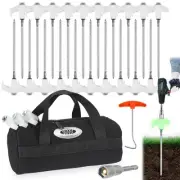 20 Pcs 8" Heavy Duty Drill Tent Stakes with Storage Bag, Glow-in-The-Dark Gro...