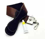 MEN'S BARBER STRAIGHT RAZOR LEATHER SHARPENING STROP/STRAP & DOVO PASTE