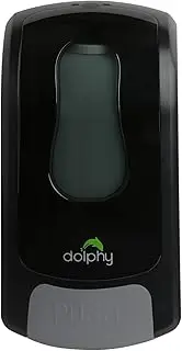 Dolphy 1000ML Manual Foam Dispenser - Refillable Black ABS Plastic, Lockable, Wall Mounted for Liquid Soap, Shampoo, Conditioner, Lotion & Foam Sanitizer