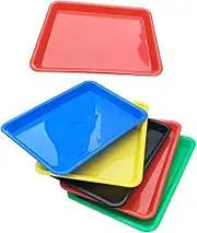 NOLITOY 6Pcs Rectangular Plastic Tray Storage Container Versatile Mini Holder for Tableware Arts Random Colors for Classrooms Home Use