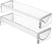 2pcs Cracker Serving Tray,Clear Cracker Holder,Biscuit Holder,Multipurpose Serving Cake Tray,Macaron Display Container,for Party,Wedding,Events