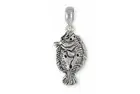 Flounder Charm Slide Jewelry Sterling Silver Handmade Fish Charm Slide FE1-PNS