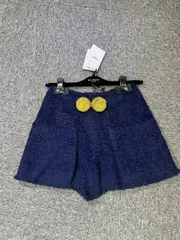 Belted tweed shorts with Snail buttons FR36,FR38 White